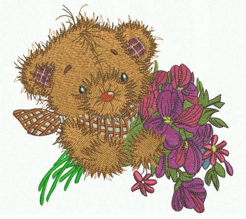 Teddy's bouquet 7 machine embroidery design      