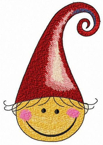 Happy elf machine embroidery design