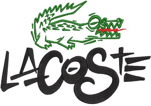 lacoste art logo embroidery design