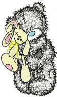 Teddy Bear with toy applique embroidery design