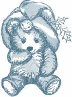 Bear toy for Christmas embroidery design