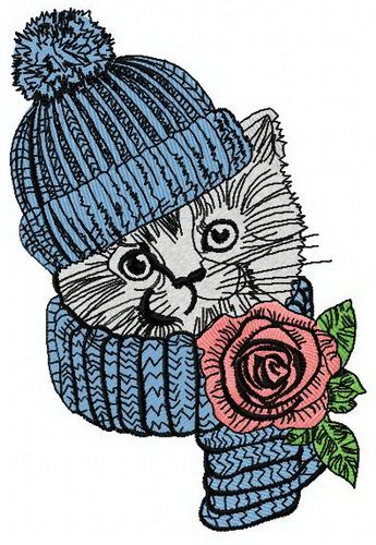 Pretty kitten 3 machine embroidery design