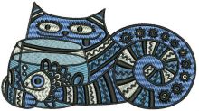 All cats like fish embroidery design