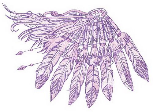 Feather decoration machine embroidery design
