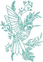 Hummingbird in wildlife embroidery design