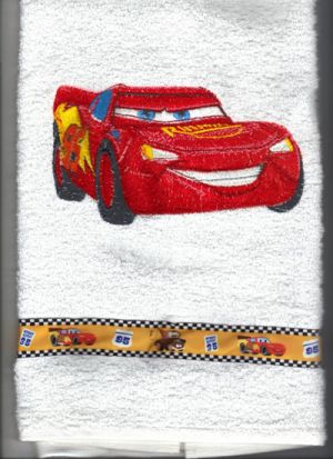 cars embroidered towel