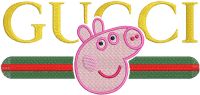 Pig gucci embroidery design