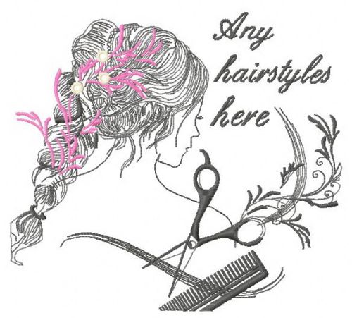 Any hairstyles here machine embroidery design