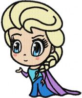 Elsa Chibi 3 embroidery design