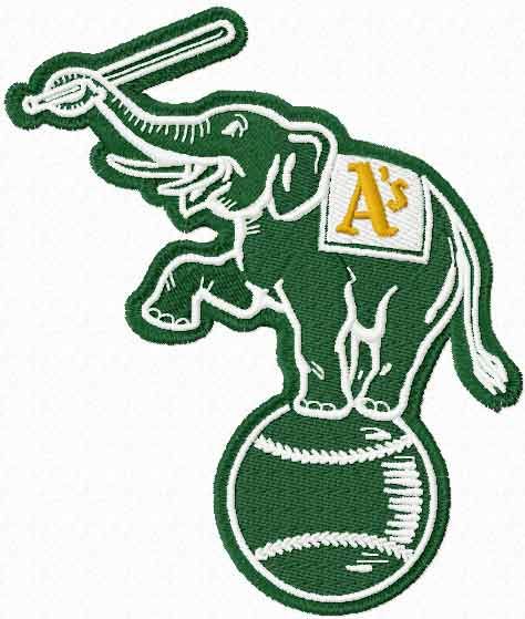 Oakland Athletics alternative logo machine embroidery design