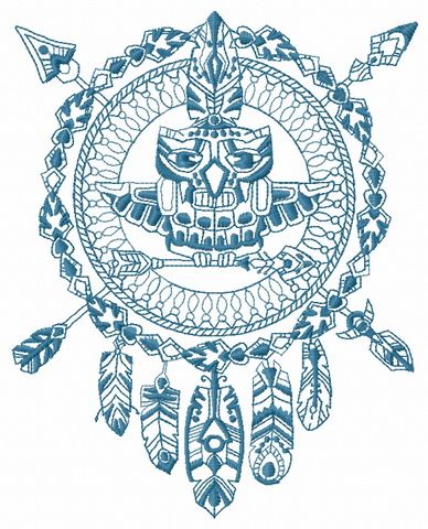 Owl totem 4 machine embroidery design