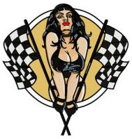 Checkered flags embroidery design