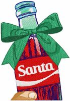 Santa bottle embroidery design