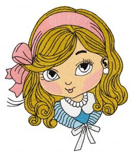 Little cute girl 7 embroidery design