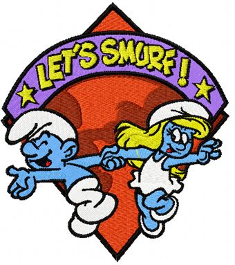 Lets Smurf! machine embroidery design