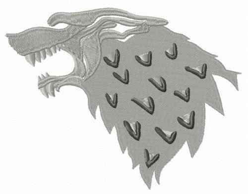 Stark mascot from Game of Thrones machine embroidery design