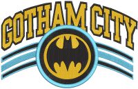 Gotham city batman embroidery design
