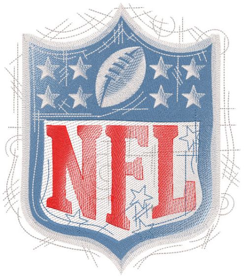 nfl art sketch style logo embroidery design