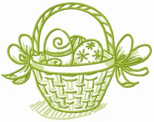 Basket for Easter bunny embroidery design
