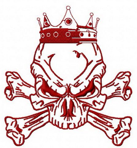 Royal skull machine embroidery design