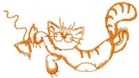 Hand drawn cat free embroidery design 6
