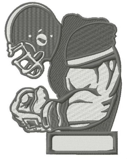 American football player 5 machine embroidery design