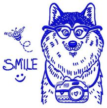 Wolf the photographer 2 embroidery design