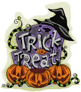 Trick and Treat embroidery design