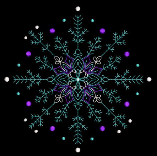 Snowflake Winter ornament embroidery design