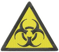Biohazard road symbol embroidery design