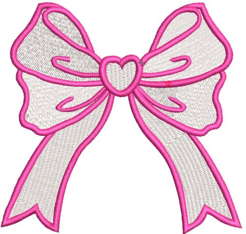 Pink bow free embroidery design