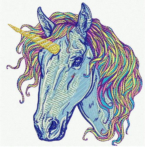 Rainbow unicorn 7 machine embroidery design      