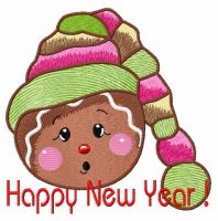 Surprised gingerbread man 2 embroidery design