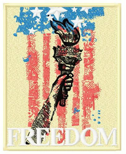 Torch of liberty machine embroidery design