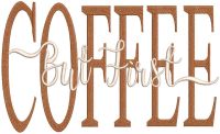 But first coffee inspired embroidery design