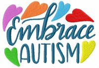 Embrace autism free embroidery design