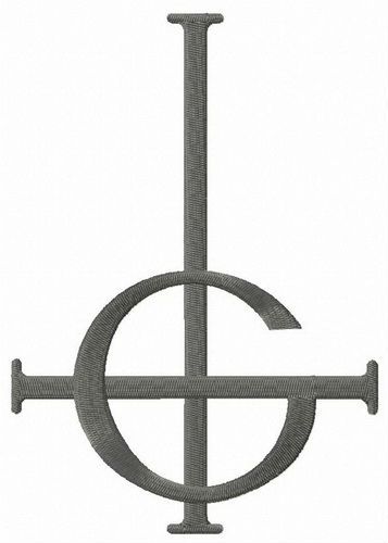 Ghost BC Grucifix Symbol Band machine embroidery design