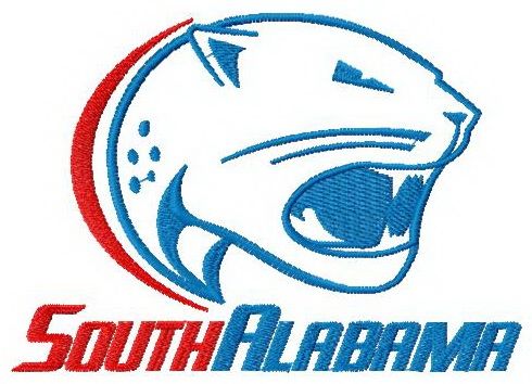 South Alabama Jaguars logo machine embroidery design
