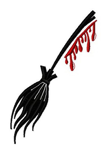 Bloody broom machine embroidery design