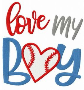 Love my boy embroidery design
