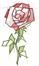 Sketchy rose embroidery design