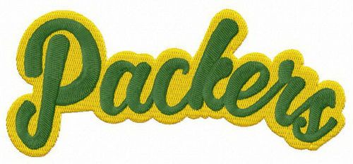 Packers wordmark logo machine embroidery design