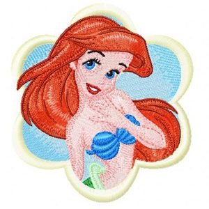 The Little Mermaid embroidery design