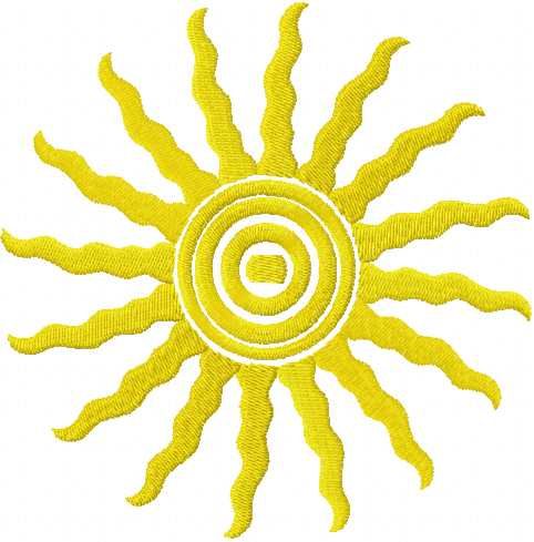 Sun free embroidery design 4