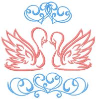 Swans embroidery design