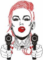 At gunpoint embroidery design