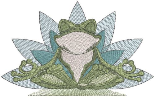 Frog yoga embroidery design