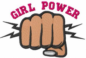 Girl power embroidery design