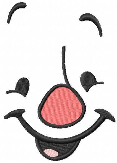 Piglet smiling muzzle free embroidery design
