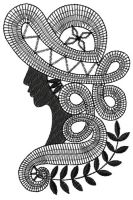 Dame embroidery design